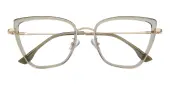 Cat Eye Eyeglasses, Full Frame Light Green TR90|Metal - FP2755