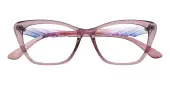 Cat Eye Eyeglasses, Full Frame Purple Plastic - FP2765