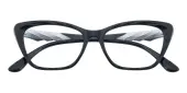Cat Eye Eyeglasses, Full Frame Black Plastic - FP2766