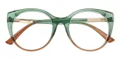 Cat Eye Eyeglasses, Full Frame Green TR90 - FP2769