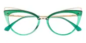 Cat Eye Eyeglasses, Full Frame Green TR90|Metal - FP2772