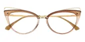 Cat Eye Eyeglasses, Full Frame Brown TR90|Metal - FP2775