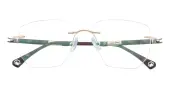 Polygon Eyeglasses, Rimless Frame Golden Titanium - RM0331