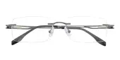 Rectangle Eyeglasses, Rimless Frame Gunmetal Titanium - RM0333