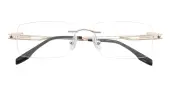 Rectangle Eyeglasses, Rimless Frame Golden Titanium - RM0334
