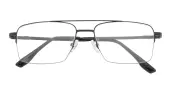 Rectangle|Aviator Eyeglasses, Half Frame Black Titanium - ST0279