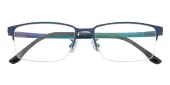 Rectangle Eyeglasses, Half Frame Blue Titanium - ST0281