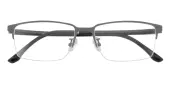 Rectangle Eyeglasses, Half Frame Gunmetal Titanium - ST0282