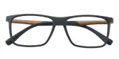 Rectangle Eyeglasses, Full Frame Black TR90 - FP2791
