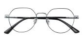 Polygon Eyeglasses, Full Frame Black TR90|Metal - FM1872