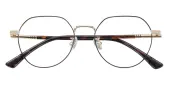 Polygon Eyeglasses, Full Frame Black TR90|Metal - FM1874