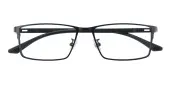 Rectangle Eyeglasses, Full Frame Black Metal - FM1877