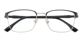 Rectangle Eyeglasses, Full Frame Black/Golden Metal - FM1880