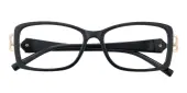 Rectangle Eyeglasses, Full Frame Black Plastic - FP2797