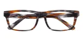 Rectangle Eyeglasses, Full Frame Brown Stripe Plastic - FZ2115