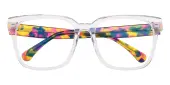 Square Eyeglasses, Full Frame Crystal/Floral Plastic - FZ2116