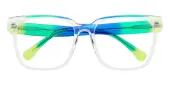 Square Eyeglasses, Full Frame Crystal/Green Plastic - FZ2118