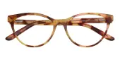 Cat Eye Eyeglasses, Full Frame Yellow Floral Plastic - FZ2122