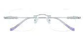 Oval Eyeglasses, Rimless Frame Silver Titanium - RM0336