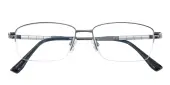 Rectangle Eyeglasses, Half Frame Gunmetal Titanium - ST0285