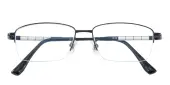 Rectangle Eyeglasses, Half Frame Black Titanium - ST0286
