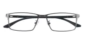 Rectangle Eyeglasses, Full Frame Gunmetal Metal - FM1878