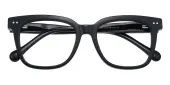 Square|Horn Eyeglasses, Full Frame Black Plastic - FZ2083