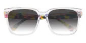 Square Sunglasses, Full Frame Crystal/Floral Plastic - SUP1542