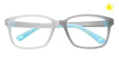Rectangle Eyeglasses, Full Frame Gray TR90 - FP2803