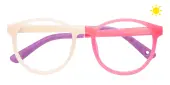 Round Eyeglasses, Full Frame Cream/Pink TR90 - FP2806