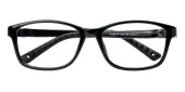 Rectangle Eyeglasses, Full Frame Black TR90 - FP2811