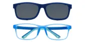 Rectangle Eyeglasses, Full Frame Blue TR90|Silica-gel - FP2814