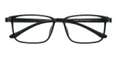 Rectangle Eyeglasses, Full Frame Black TR90 - FP2845