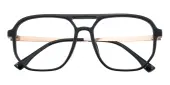 Aviator Eyeglasses, Full Frame Black TR90|Metal - FP2864