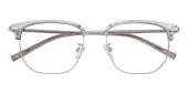 Rectangle|Browline Eyeglasses, Full Frame Light Gray/Silver TR90|Metal - FP2868