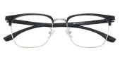 Rectangle|Browline Eyeglasses, Full Frame Black/Golden TR90|Metal - FP2875