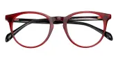 Round Eyeglasses, Full Frame Red Plastic - FZ2133