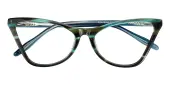 Cat Eye Eyeglasses, Full Frame Stripe Plastic - FZ2136