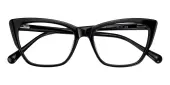 Cat Eye Eyeglasses, Full Frame Black Plastic - FZ2139
