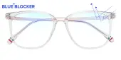 Square Eyeglasses, Full Frame Crystal Blue Block Pro TR90|Metal - FP2106PRO