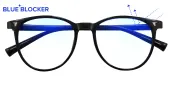 Round Eyeglasses, Full Frame MBlack-Blue Block Pro TR90 - FP2384PRO