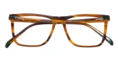 Rectangle Eyeglasses, Full Frame Brown Stripe Plastic - FZ2147