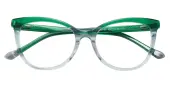 Cat Eye Eyeglasses, Full Frame Green Plastic - FZ2155