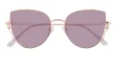 Cat Eye Sunglasses, Full Frame Rose Gold Metal - SUP1558