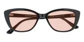 Cat Eye Sunglasses, Full Frame Black Plastic - SUP1567