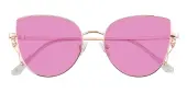 Cat Eye Sunglasses, Full Frame Rose Gold Metal - SUP1559