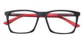 Rectangle Eyeglasses, Full Frame Black TR90 - FP2885