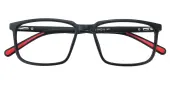Rectangle Eyeglasses, Full Frame Black TR90 - FP2893