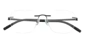 Polygon Eyeglasses, Rimless Frame Black Titanium - RM0337