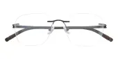 Polygon Eyeglasses, Rimless Frame Brown Titanium - RM0338